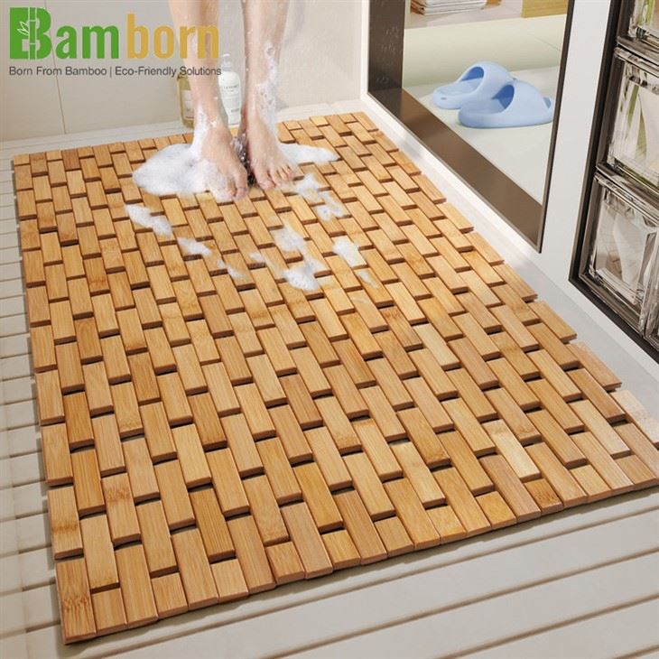Tapis en bambou-enroulable pour un rangement facile